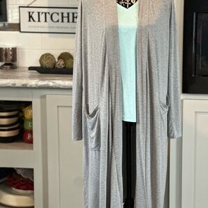 Active USA Light Gray Drape Cardigan